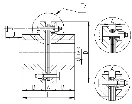 DJM型單型彈性膜片聯(lián)軸器